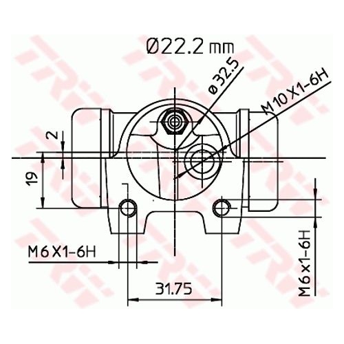 Radbremszylinder TRW BWH140 f&uuml;r RENAULT, Hinterachse, links