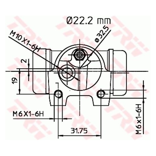 Radbremszylinder TRW BWH141 f&uuml;r RENAULT, Hinterachse, rechts