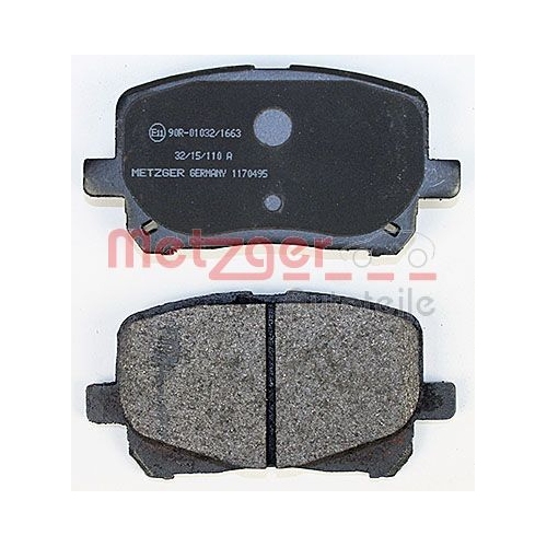 Bremsbelagsatz, Scheibenbremse METZGER 1170495 f&uuml;r TOYOTA, Vorderachse