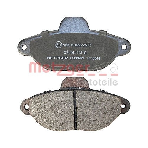 Bremsbelagsatz, Scheibenbremse METZGER 1170044 f&uuml;r FIAT LANCIA, Vorderachse