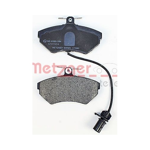Bremsbelagsatz, Scheibenbremse METZGER 1170082 GREENPARTS f&uuml;r VW VAG