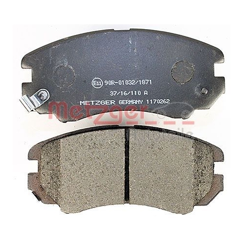 Bremsbelagsatz, Scheibenbremse METZGER 1170262 f&uuml;r HYUNDAI, Vorderachse