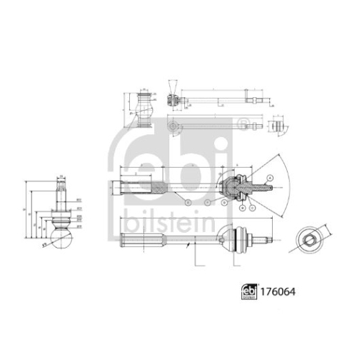 Febi Bilstein 1x 176064 Spurstange f&uuml;r Jaguar, Hinterachse beidseitig