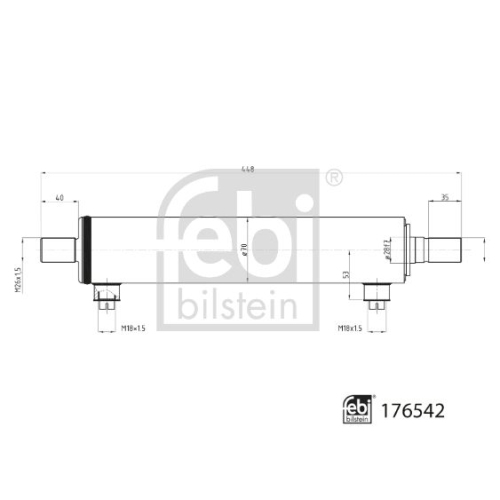 Arbeitszylinder, Servolenkung FEBI BILSTEIN 176542 f&uuml;r SCANIA, Vorderachse