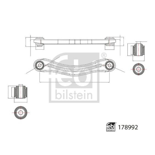 Lenker, Radaufh&auml;ngung FEBI BILSTEIN 178992 f&uuml;r MERCEDES-BENZ, Hinterachse oben