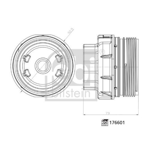 Deckel, &Ouml;lfiltergeh&auml;use FEBI BILSTEIN 176601 febi Plus f&uuml;r TOYOTA LEXUS