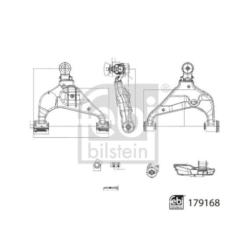 Lenker, Radaufh&auml;ngung FEBI BILSTEIN 179168 f&uuml;r TOYOTA, Vorderachse links, unten