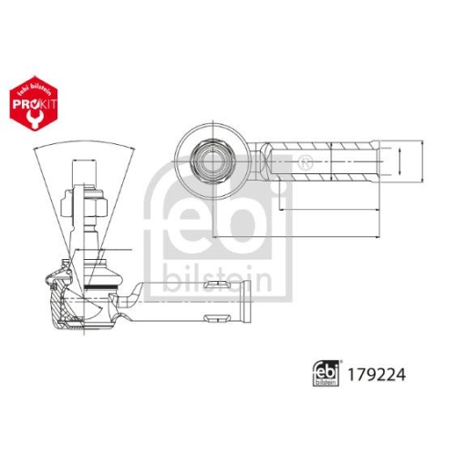 Spurstangenkopf FEBI BILSTEIN 179224 ProKit f&uuml;r DAF, Vorderachse
