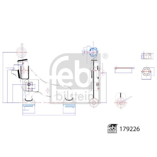 Lenker, Radaufh&auml;ngung FEBI BILSTEIN 179226 f&uuml;r TOYOTA, Vorderachse rechts, unten