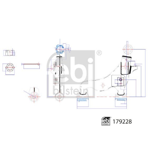 Lenker, Radaufh&auml;ngung FEBI BILSTEIN 179228 f&uuml;r TOYOTA, Vorderachse links, unten