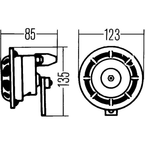 Horn HELLA 3AF 003 399-051 f&uuml;r AUDI BMW FORD VW CLAAS TEREX