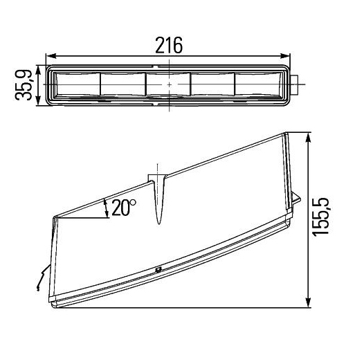 Tagfahrleuchte HELLA 2PT 010 043-011 f&uuml;r HYMER, links