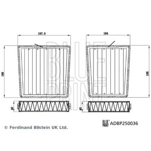 Blue Print 1x ADBP250036BP Innenraumfiltersatz