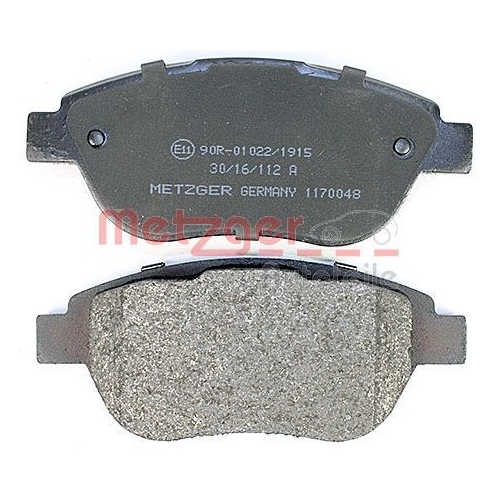 Bremsbelagsatz, Scheibenbremse METZGER 1170048 f&uuml;r CITRO&Euml;N PEUGEOT, Vorderachse