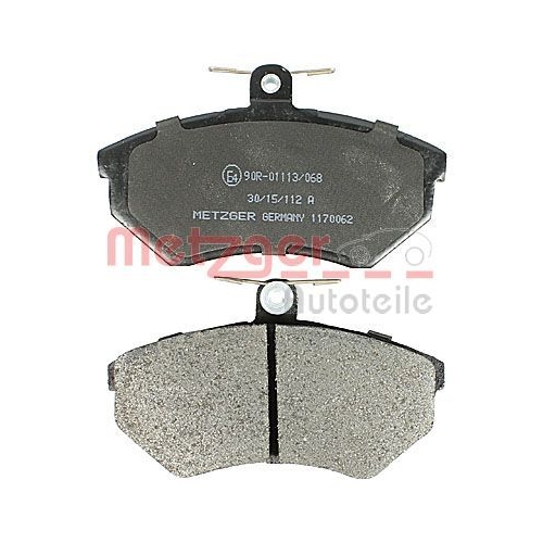 Bremsbelagsatz, Scheibenbremse METZGER 1170062 f&uuml;r VW, Vorderachse