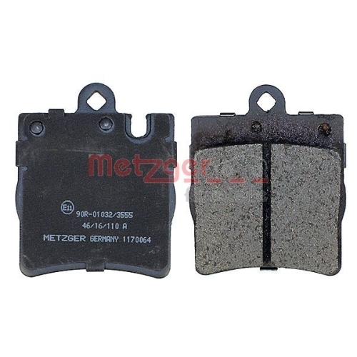 Bremsbelagsatz, Scheibenbremse METZGER 1170064 f&uuml;r MERCEDES-BENZ, Hinterachse