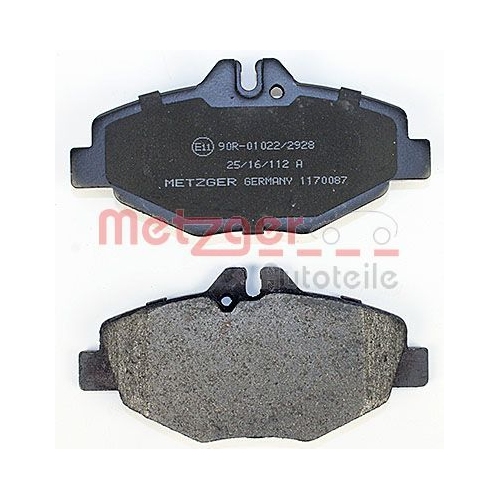 Bremsbelagsatz, Scheibenbremse METZGER 1170087 f&uuml;r MERCEDES-BENZ, Vorderachse