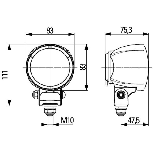 Arbeitsscheinwerfer HELLA 1G0 996 176-011 f&uuml;r DAF TOYOTA LIEBHERR KRONE
