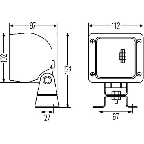 Arbeitsscheinwerfer HELLA 1GA 007 506-011 f&uuml;r AEBI AUDI DAF FRUEHAUF IVECO VOLVO