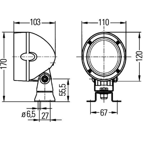 Arbeitsscheinwerfer HELLA 1GM 996 134-051 f&uuml;r ATLAS COPCO TEREX