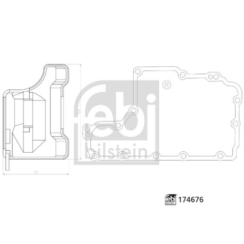 Febi Bilstein 174676 Getriebe&ouml;lfiltersatz f&uuml;r Automatikgetriebe, mit &Ouml;lwannendichtung, 1 St&uuml;ck