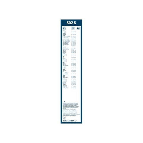 Bosch Wischblattsatz 502S 3 397 118 564 Wischerblatt