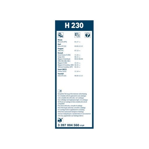 Bosch Wischblatt H230 3 397 004 560 Wischerblatt