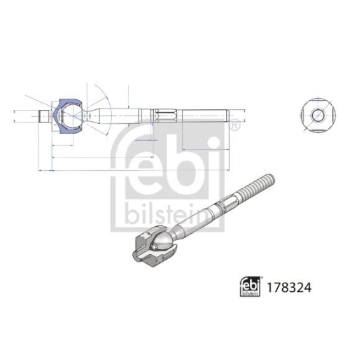 Axialgelenk, Spurstange FEBI BILSTEIN 178324 f&uuml;r MINI, Vorderachse links