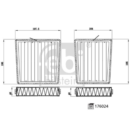 Febi Bilstein 1x 176024 Innenraumfiltersatz
