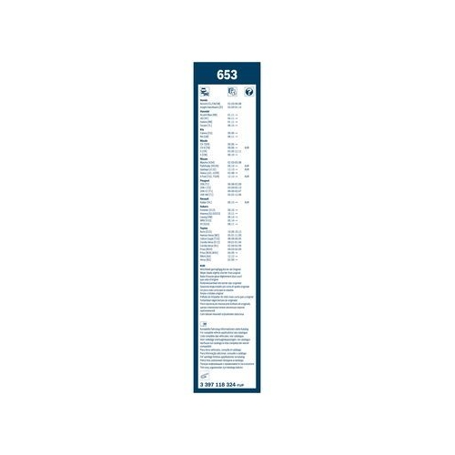 Bosch Wischblattsatz 653 3 397 118 324 Wischerblatt