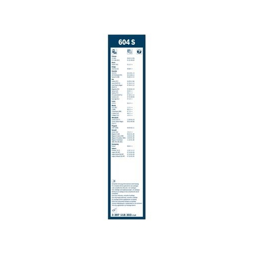 Bosch Wischblattsatz 604S 3 397 118 303 Wischerblatt