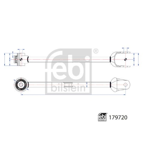 Lenker, Radaufh&auml;ngung FEBI BILSTEIN 179720 f&uuml;r TESLA, Hinterachse links, unten