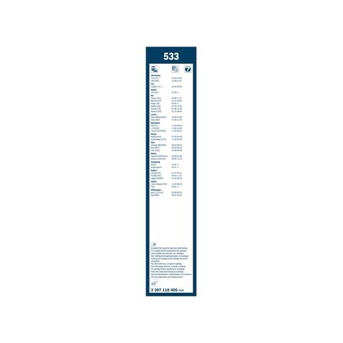 Bosch Wischblattsatz 533 3 397 118 405 Wischerblatt