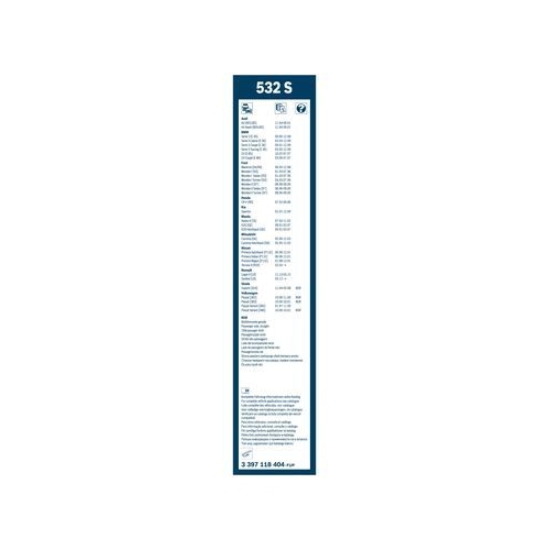 Bosch Wischblattsatz 532S 3 397 118 404 Wischerblatt