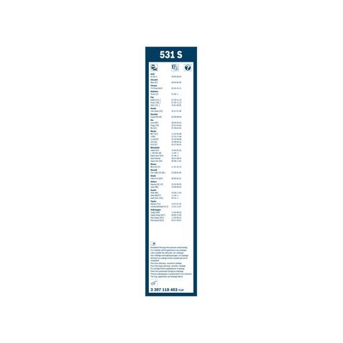 Bosch Wischblattsatz 531S 3 397 118 403 Wischerblatt