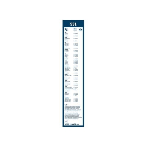 Bosch Wischblattsatz 531 3 397 118 402 Wischerblatt