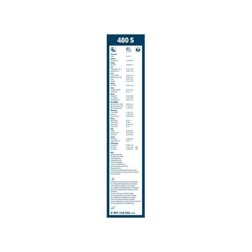 Bosch Wischblattsatz 480S 3 397 118 541 Wischerblatt