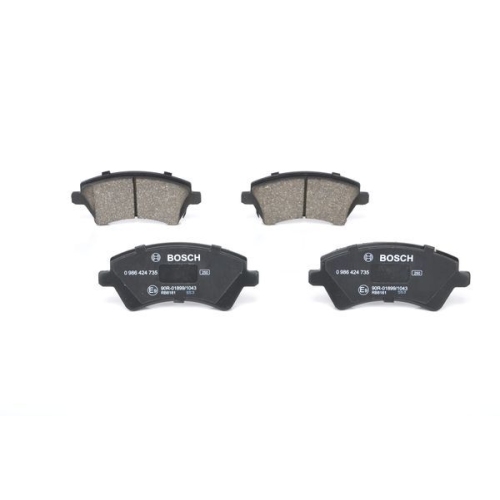Bremsbelagsatz, Scheibenbremse BOSCH 0 986 424 735 f&uuml;r TOYOTA, Vorderachse