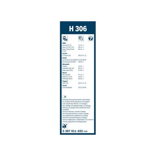 Bosch Wischblatt H306 3 397 011 432 Wischerblatt