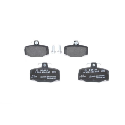 Bremsbelagsatz, Scheibenbremse BOSCH 0 986 460 993 f&uuml;r NISSAN, Hinterachse