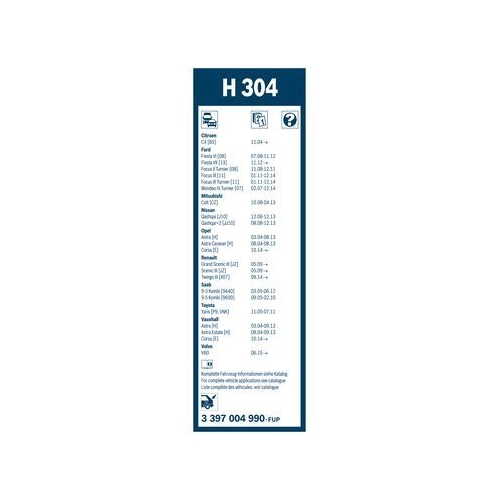 Bosch Wischblatt H304 3 397 004 990 Wischerblatt