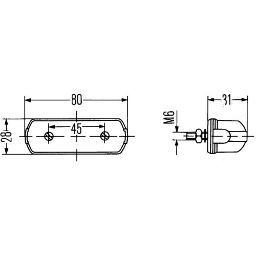 Kennzeichenleuchte HELLA 2KA 001 389-101 f&uuml;r AEBI DAF FIAT FORD IVECO K&Auml;SSBOHRER