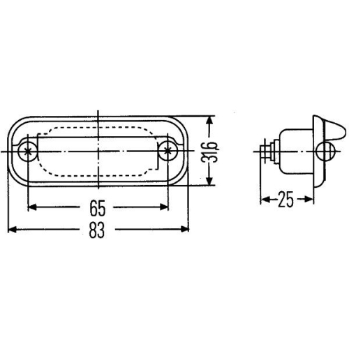 Kennzeichenleuchte HELLA 2KA 001 378-041 f&uuml;r AUW&Auml;RTER DAF MAN MERCEDES-BENZ SAME