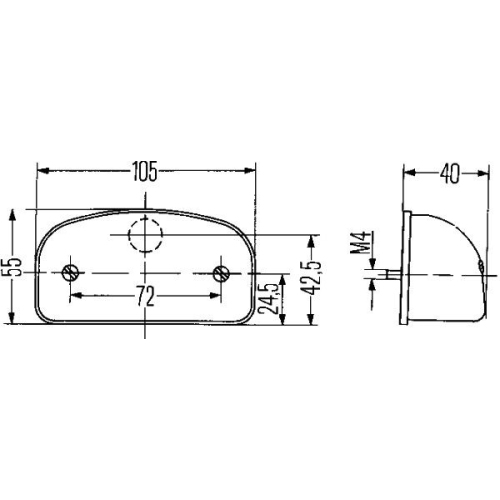 Kennzeichenleuchte HELLA 2KA 001 386-231 f&uuml;r AEBI DAF FIAT FORD IVECO OPEL VOLVO