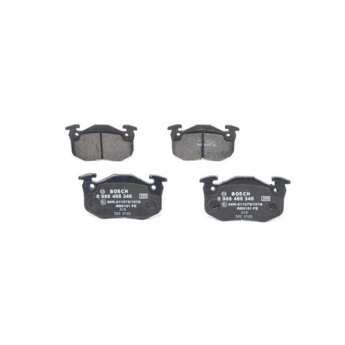 Bremsbelagsatz, Scheibenbremse BOSCH 0 986 466 346 f&uuml;r RENAULT, Vorderachse
