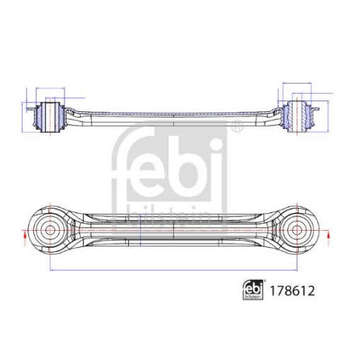 Lenker, Radaufh&auml;ngung FEBI BILSTEIN 178612 f&uuml;r MERCEDES-BENZ, Hinterachse links