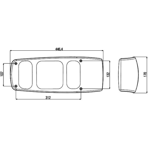Heckleuchte HELLA 2VP 007 502-121 f&uuml;r FENDT HOBBYCAR HYMER KNAUS, rechts