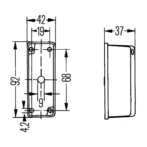 Umrissleuchte HELLA 2XS 005 020-001 f&uuml;r AUDI AUW&Auml;RTER DAF FORD IKARUS IVECO MAN