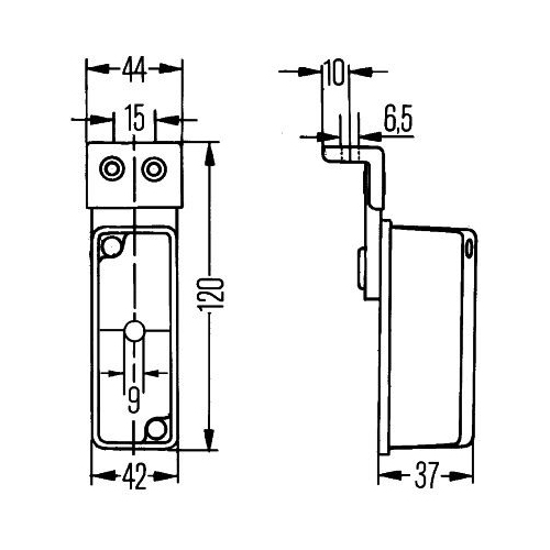Umrissleuchte HELLA 2XS 005 020-021 f&uuml;r FRUEHAUF MAN OPEL SCANIA LIEBHERR CLAAS
