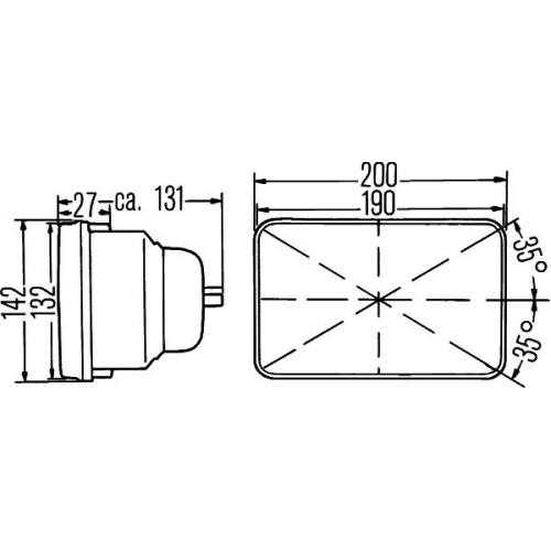 Scheinwerfereinsatz, Hauptscheinwerfer HELLA 1AE 003 427-021 f&uuml;r AEBI MAN VOLVO